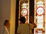 Docents, both church members and WCHS Board members, explained the symbolism of the windows at the Open House for window restoration at St. Paul AME Church in Raleigh--February 2017.